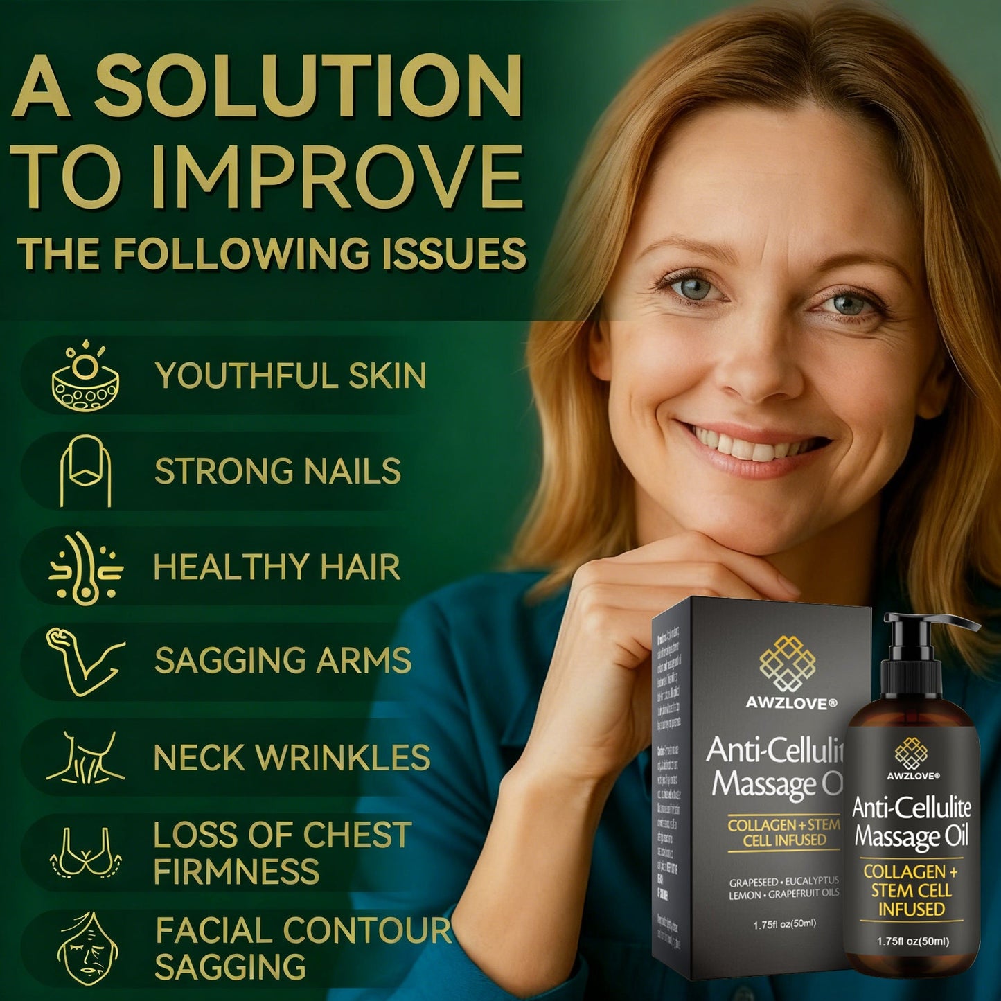 Awzlove® Luxurious Collagen & Stem Cell Anti-Cellulite Massage Oil (🔥70% Off for a Limited Time!)🥑🥑